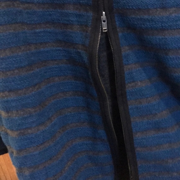 Madewell / teal terry striped top with zip back - Picture 3 of 4